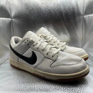 Size 11 Nike Dunk Low Canvas White Gum Black Mens‎ Lace-Up Sneakers AA1056-100